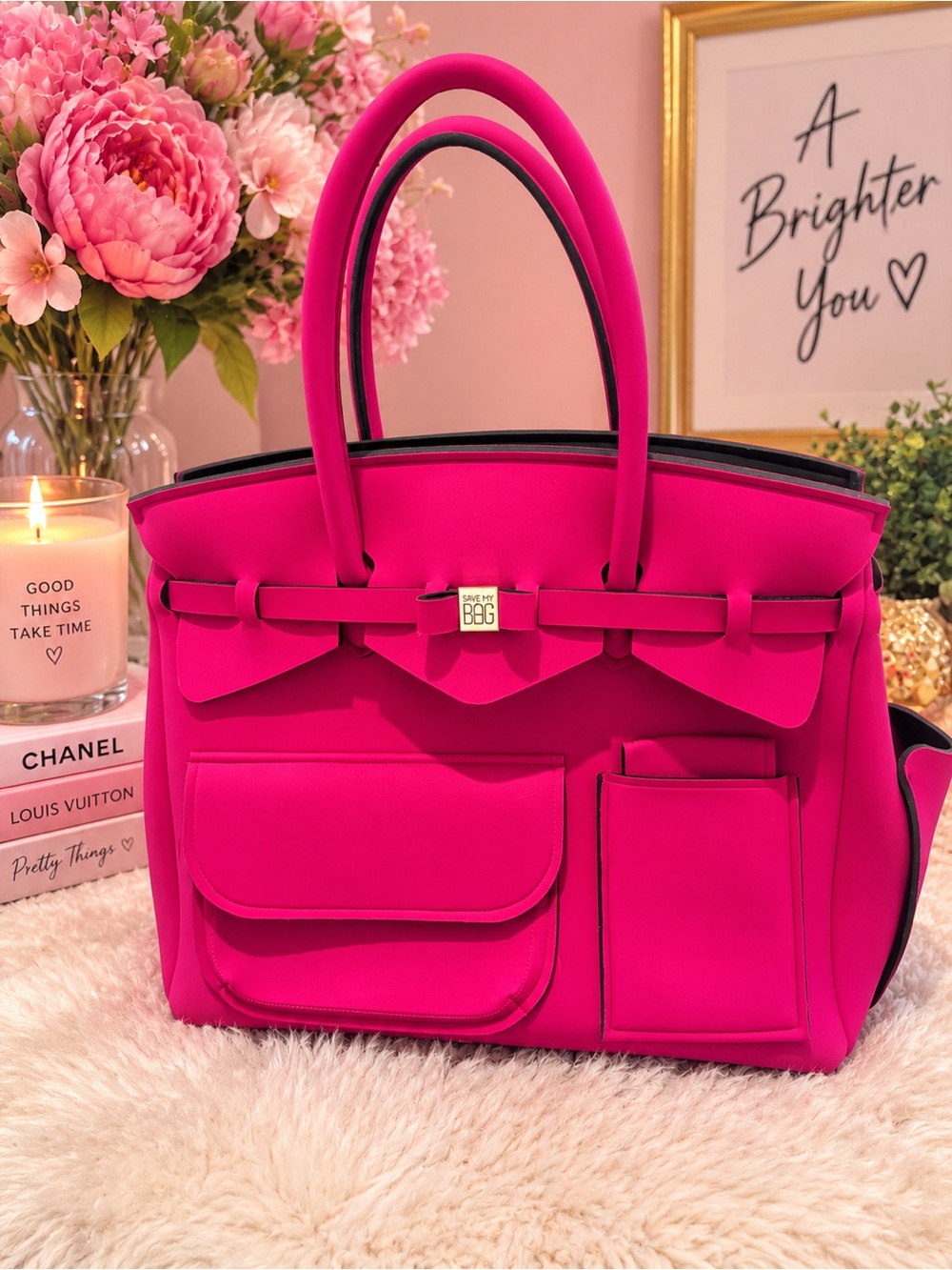 Hot Pink Structured Tote Handbag -Save My Bag 💖🫶🏼-NWOT